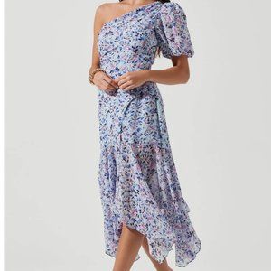 ASTR The Label Santorini Floral One Shoulder Dress